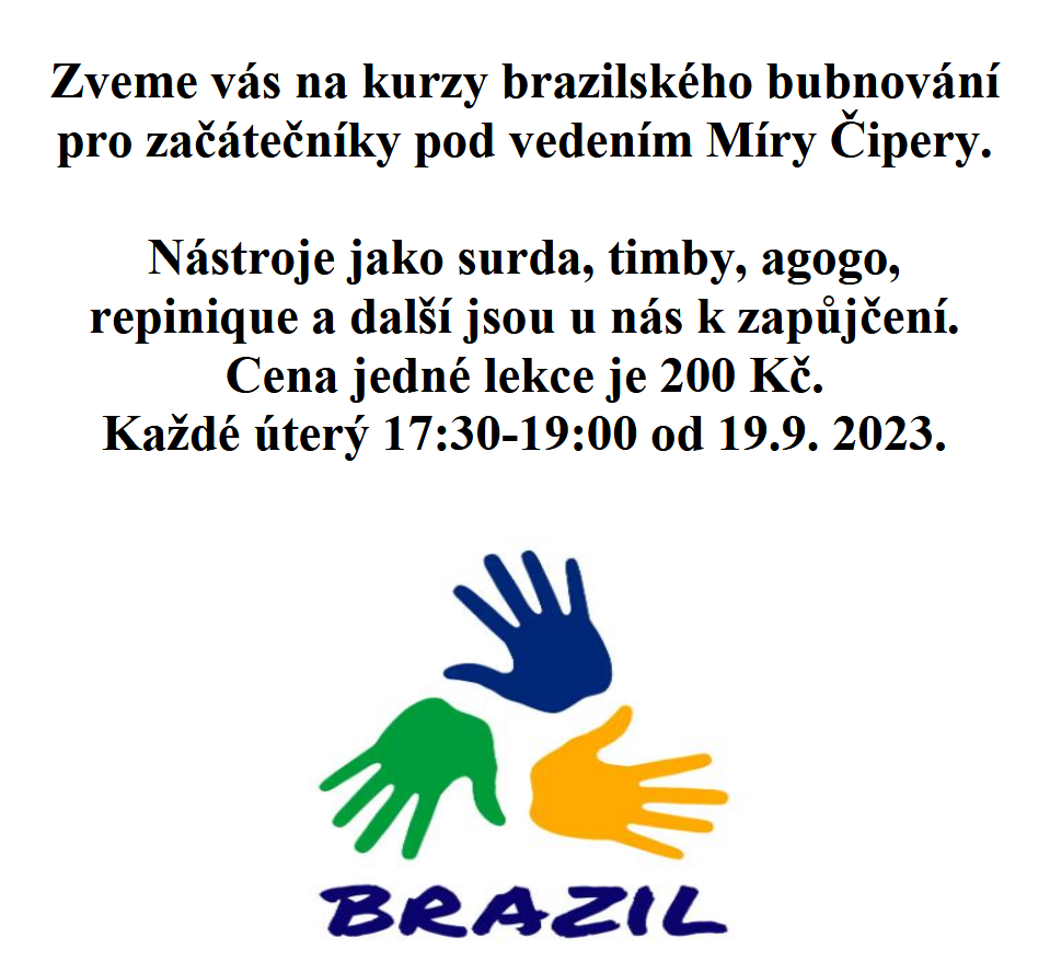 Kurz brazilského bubnování pod vedením Míry Čipery, vedoucího Ay Caramba!