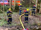 Dobrovolní hasiči z Dačicka trénovali na zásahy v lesích. Vyzkoušeli si i velení.